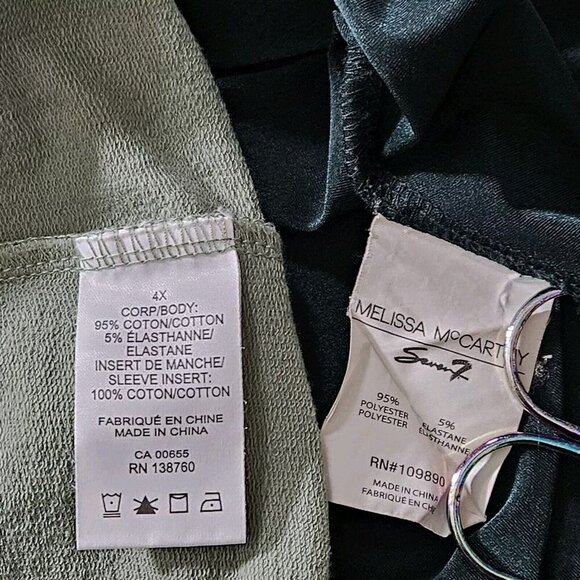 Top Womens 4X Lot of 2 Green Penningtons Melissa McCarthy Seven 7 LS Lagenlook - Picture 14 of 16